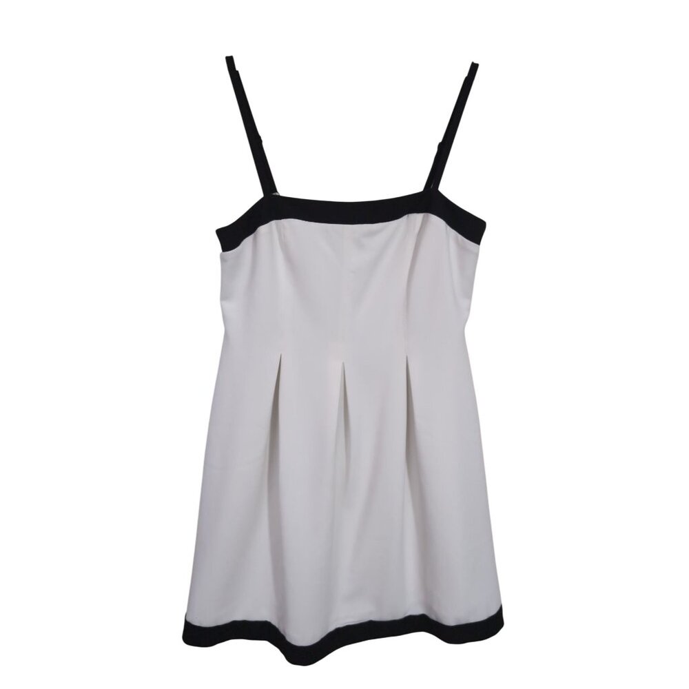 WAYF Pleated Mini Dress Womens L White Black Sleeveless Tennis Prep Feminine
